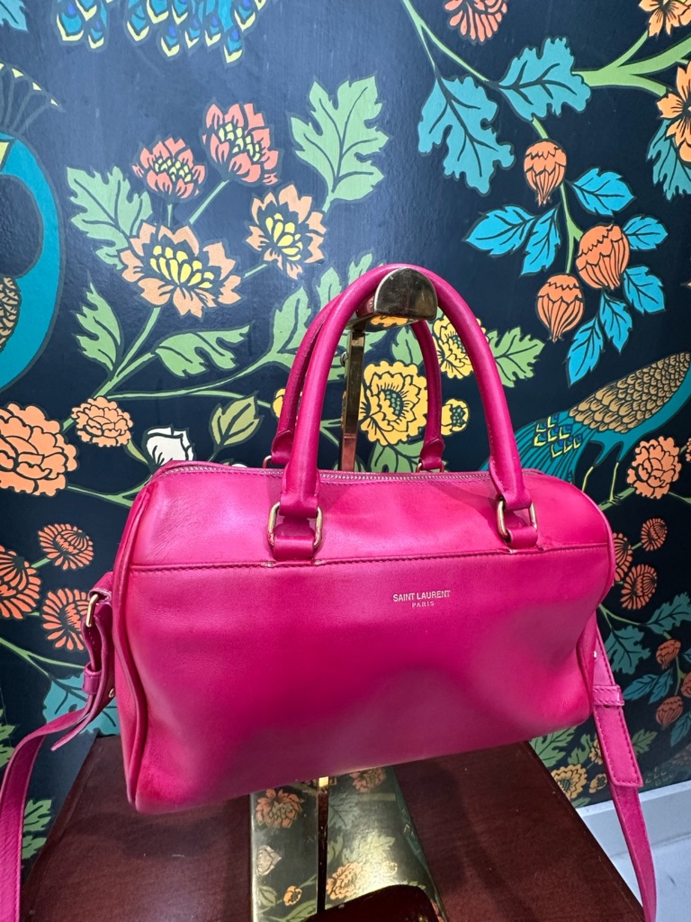 Saint Laurent Baby Duffle Pink Leather Crossbody Bag YSL Mini Boston - Picture 5 of 16